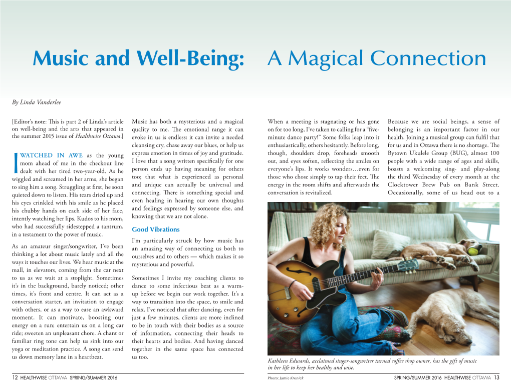 Music and Well-Being: a Magical Connection