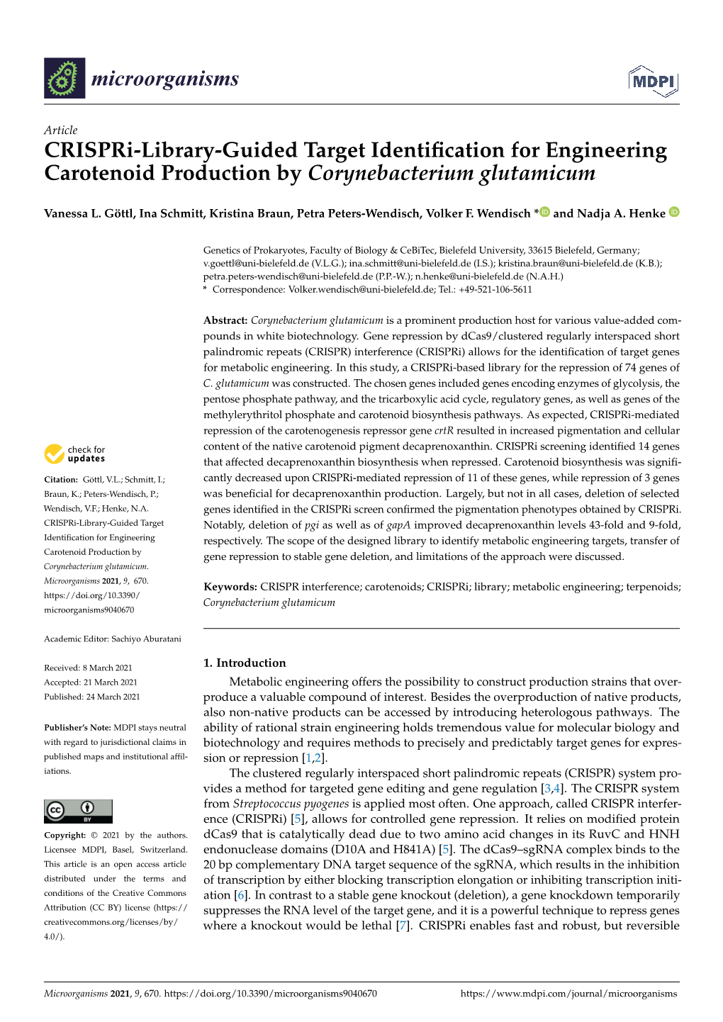 Crispri-Library-Guided Target Identification for Engineering