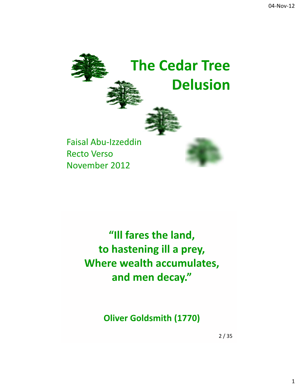 The Cedar Tree Delusion