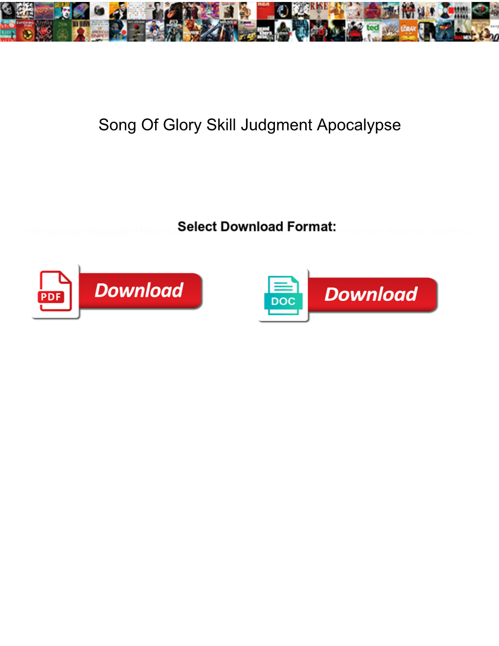Song of Glory Skill Judgment Apocalypse