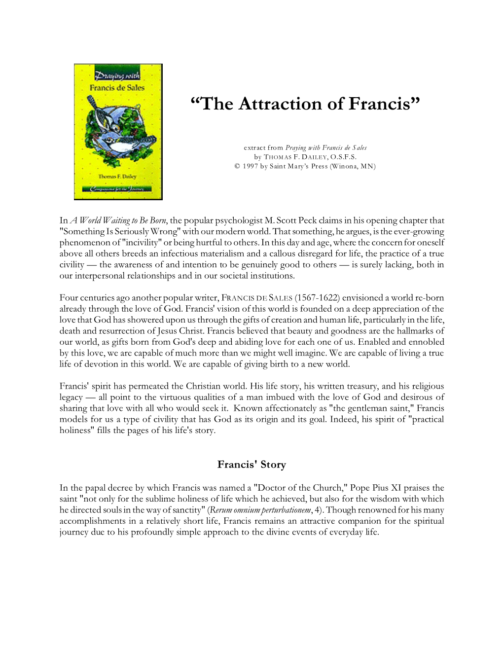 “The Attraction of Francis”