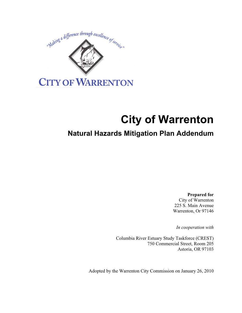 City of Warrenton Natural Hazards Mitigation Plan Addendum