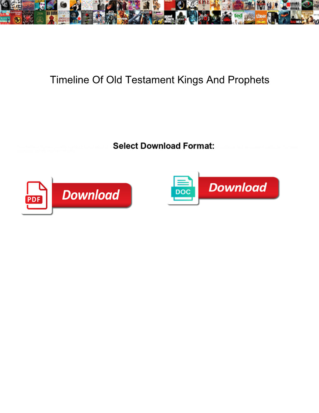 Timeline of Old Testament Kings and Prophets
