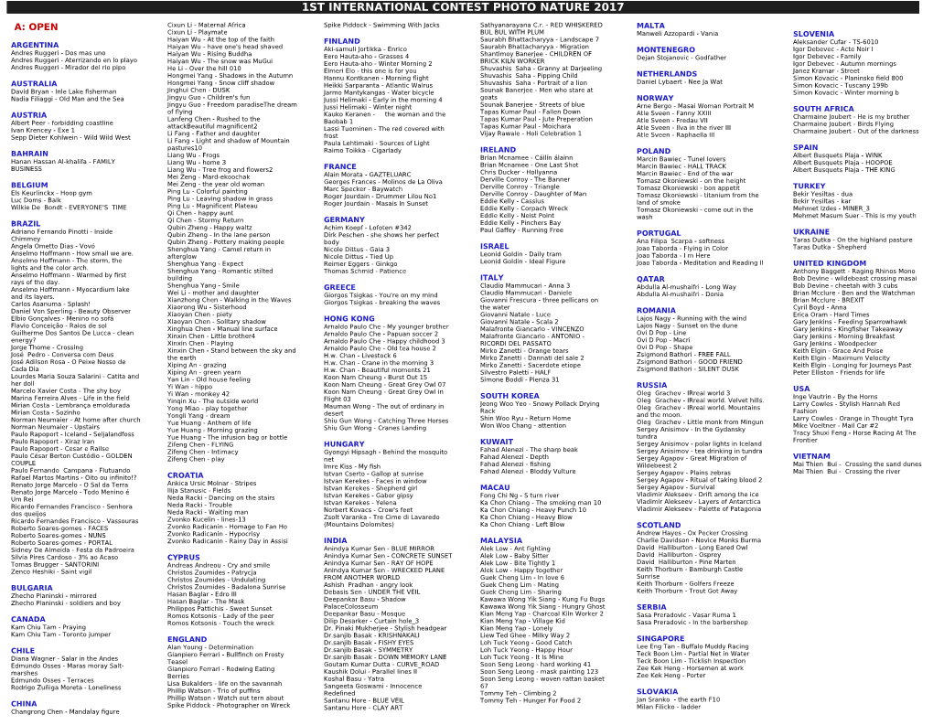 1St International Contest Photo Nature 2017