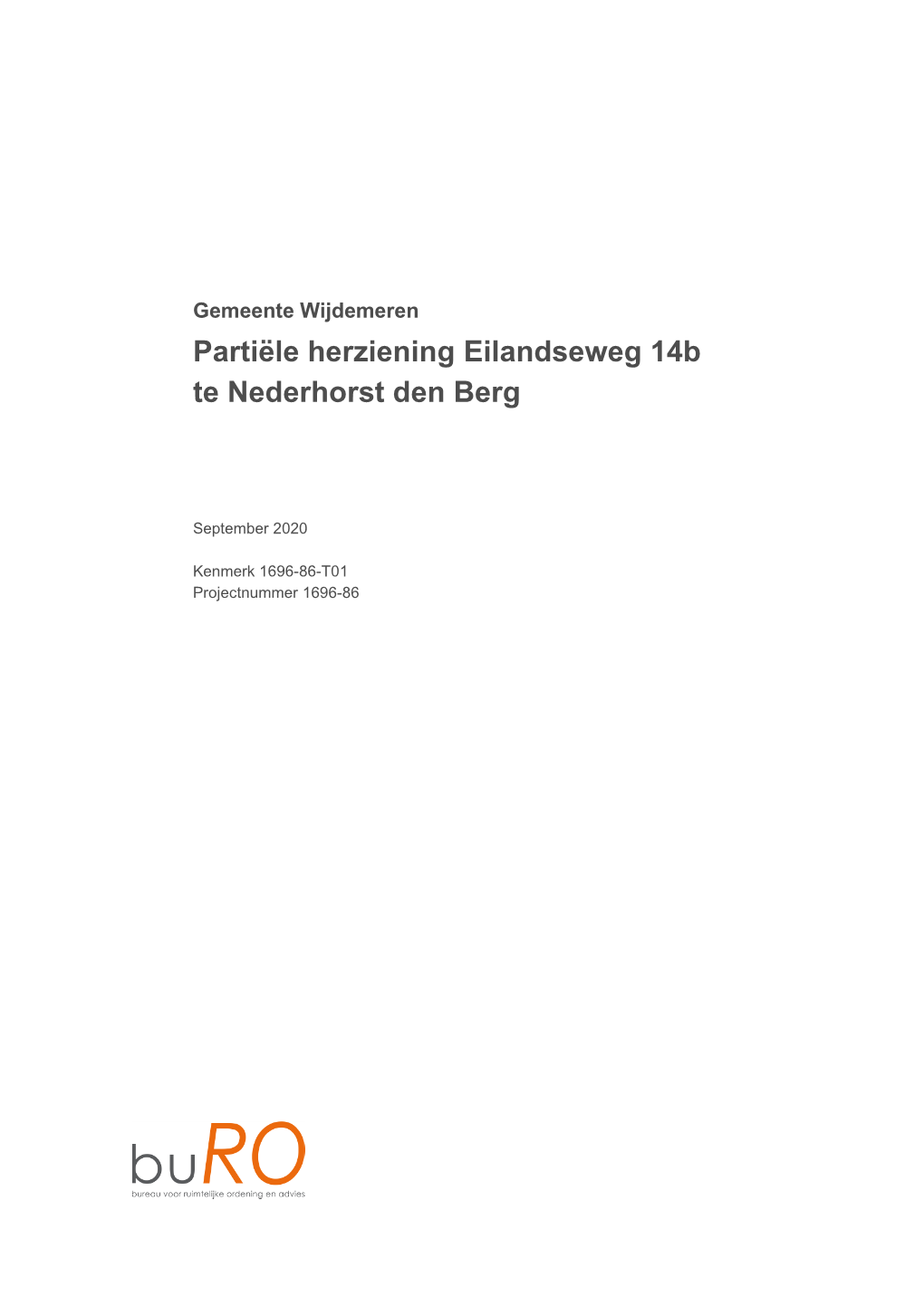 Partiële Herziening Eilandseweg 14B Te Nederhorst Den Berg