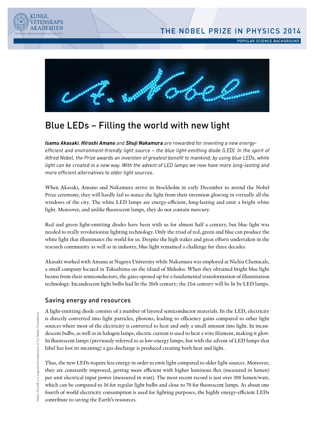 Blue Leds – Filling the World with New Light