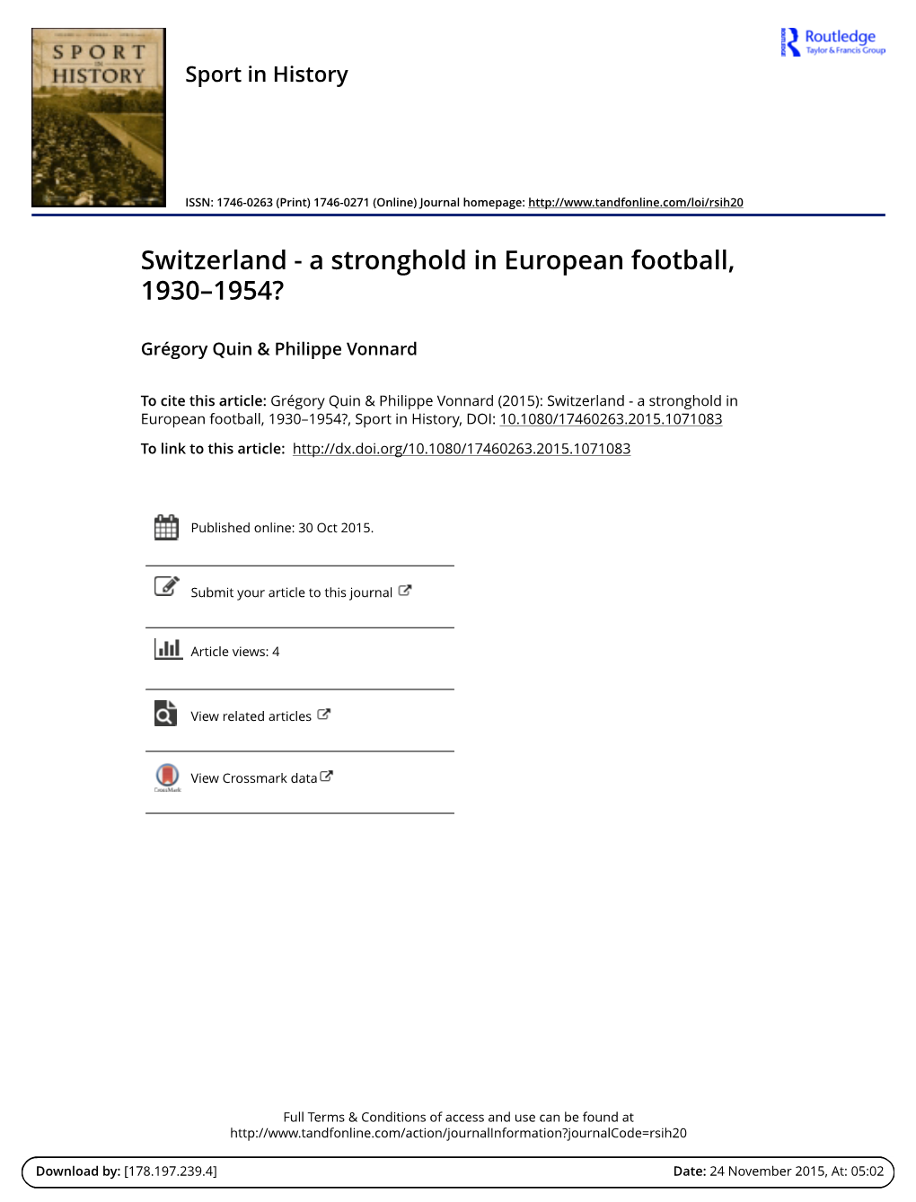 A Stronghold in European Football, 1930–1954?