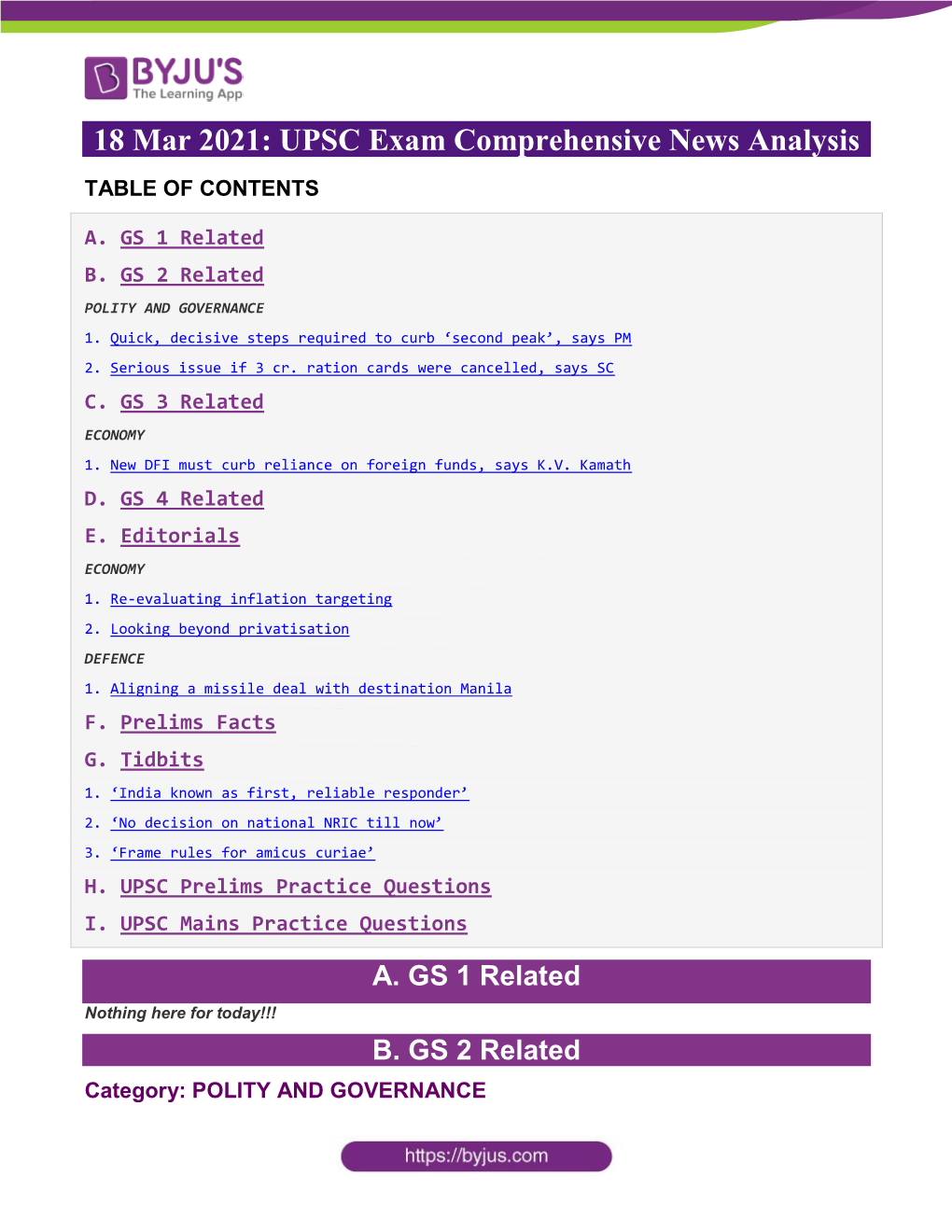 18 Mar 2021: UPSC Exam Comprehensive News Analysis