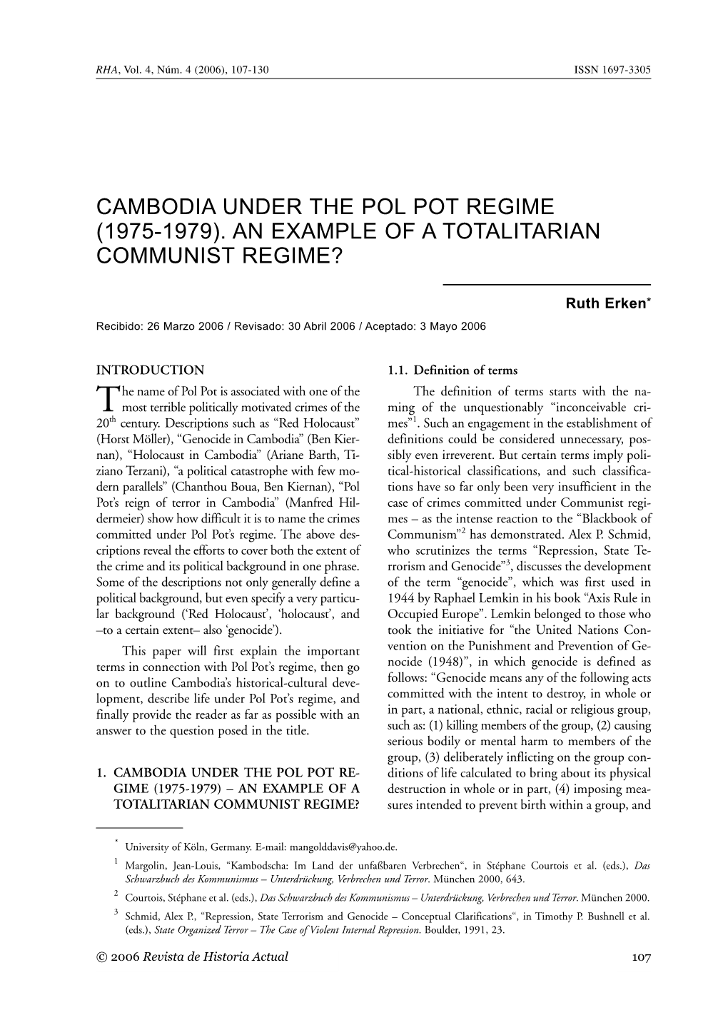 Cambodia Under the Pol Pot Regime (1975-1979)