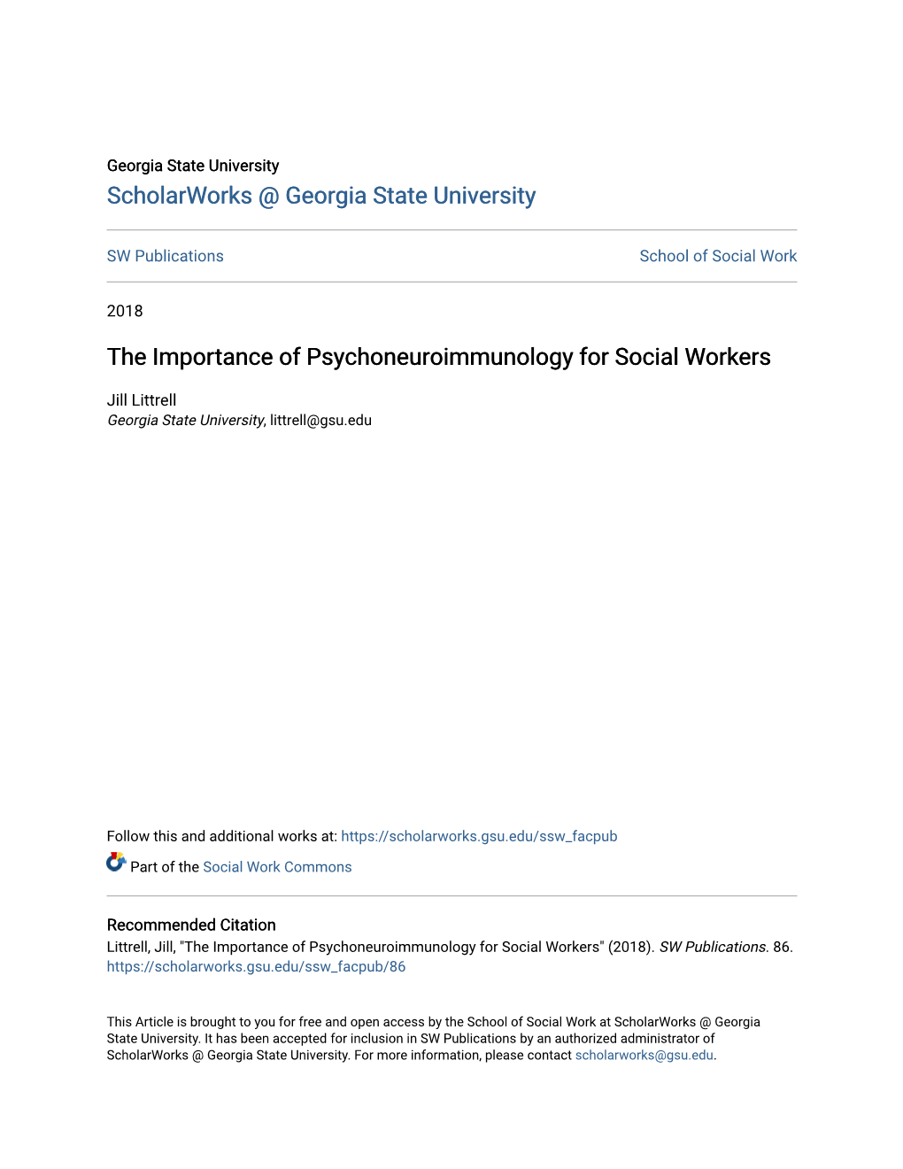 The Importance of Psychoneuroimmunology for Social Workers