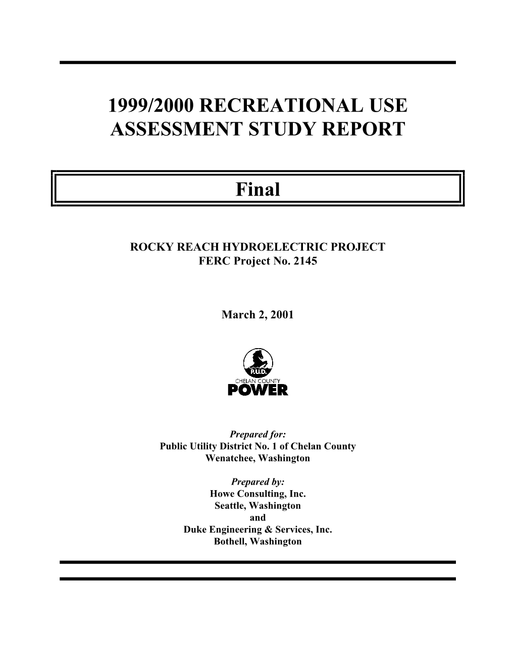 Final Study Report, March 2, 2001