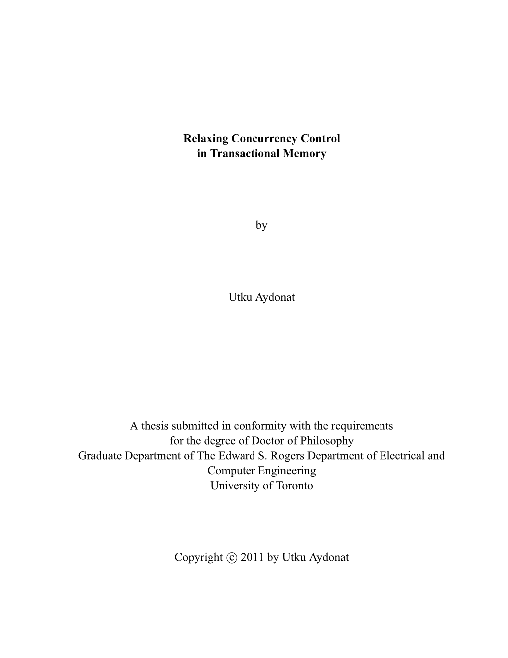 Relaxing Concurrency Control in Transactional Memory