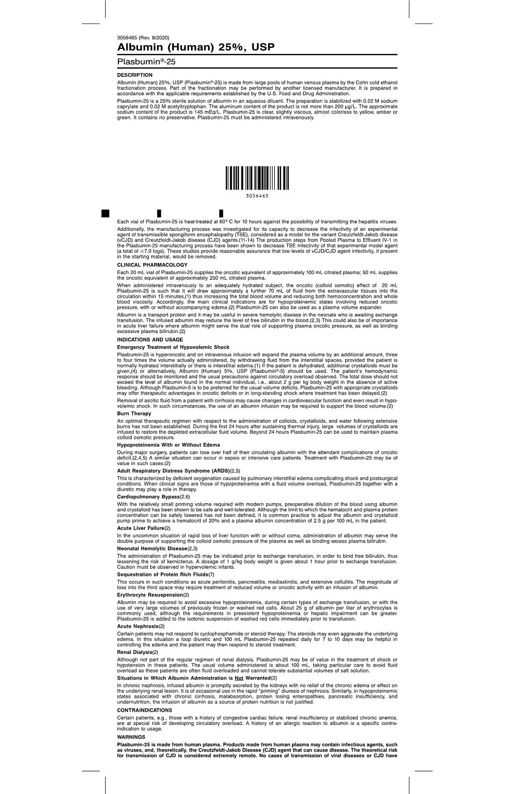 Albumin (Human) 25%, USP Plasbuminw-25