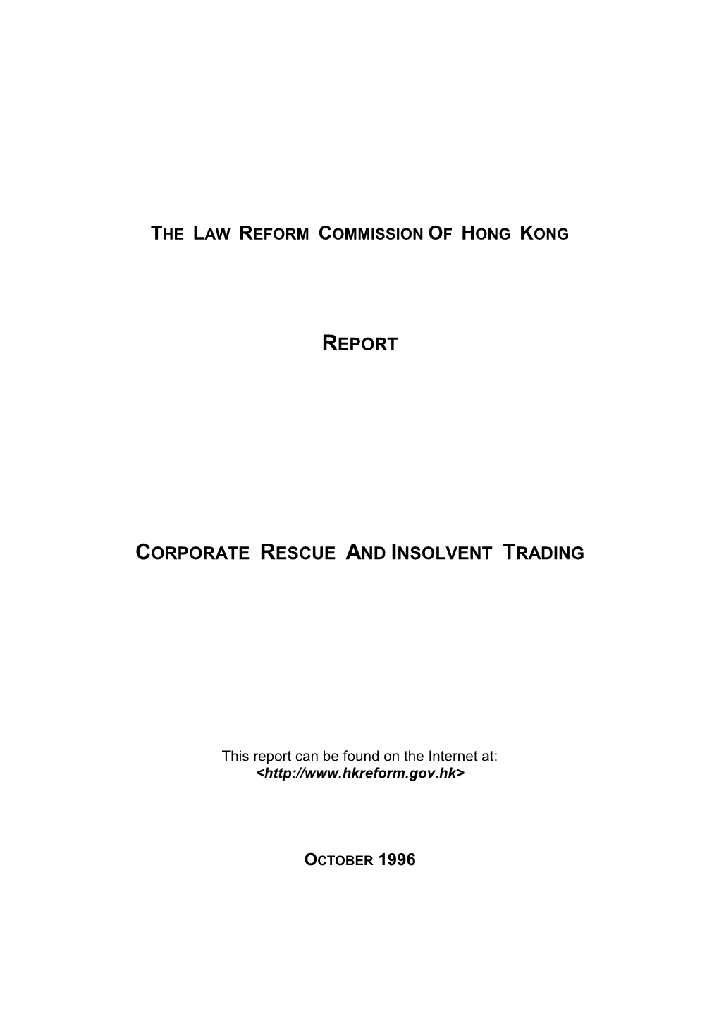 Report Corporate Rescue and Insolvent Trading