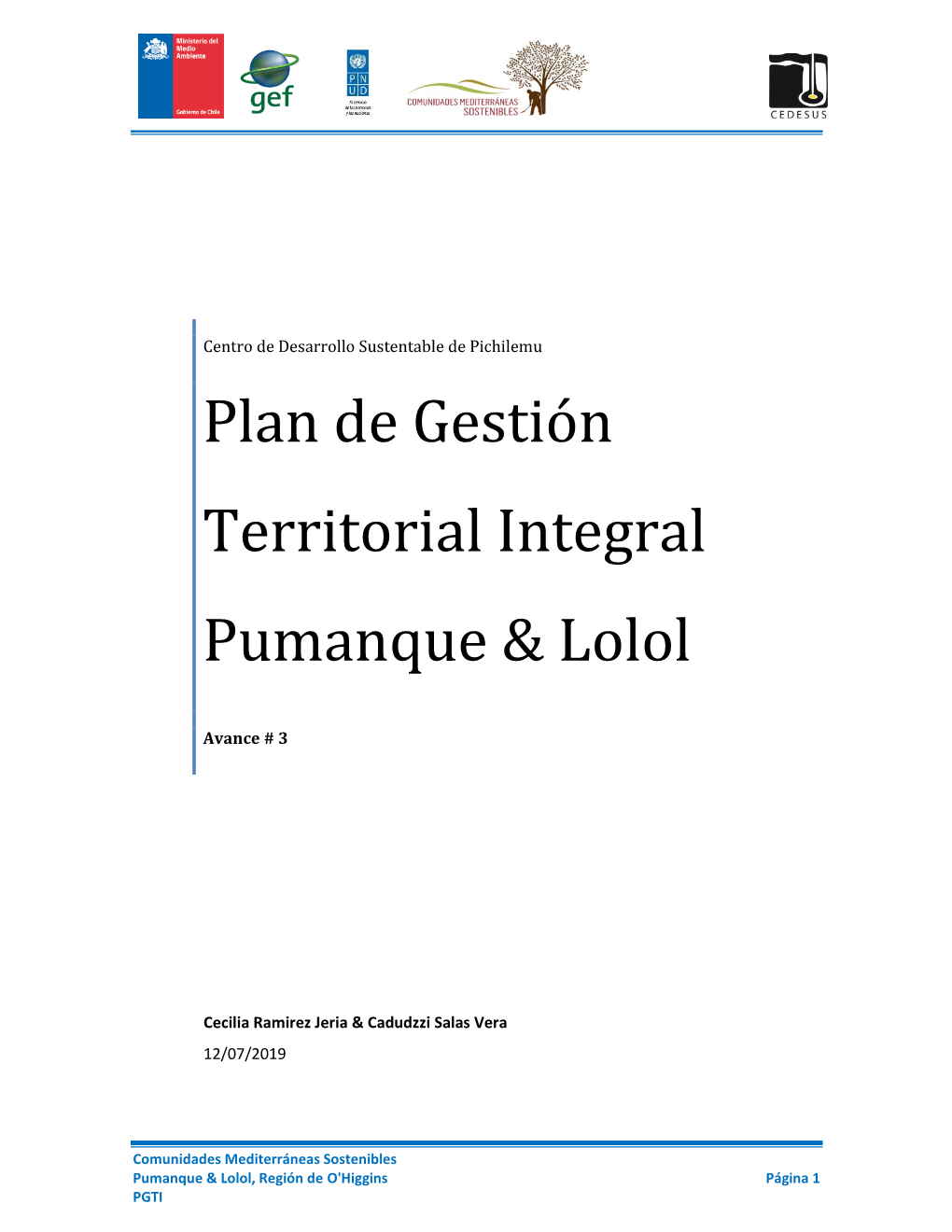 Plan De Gestión Territorial Integral Pumanque & Lolol