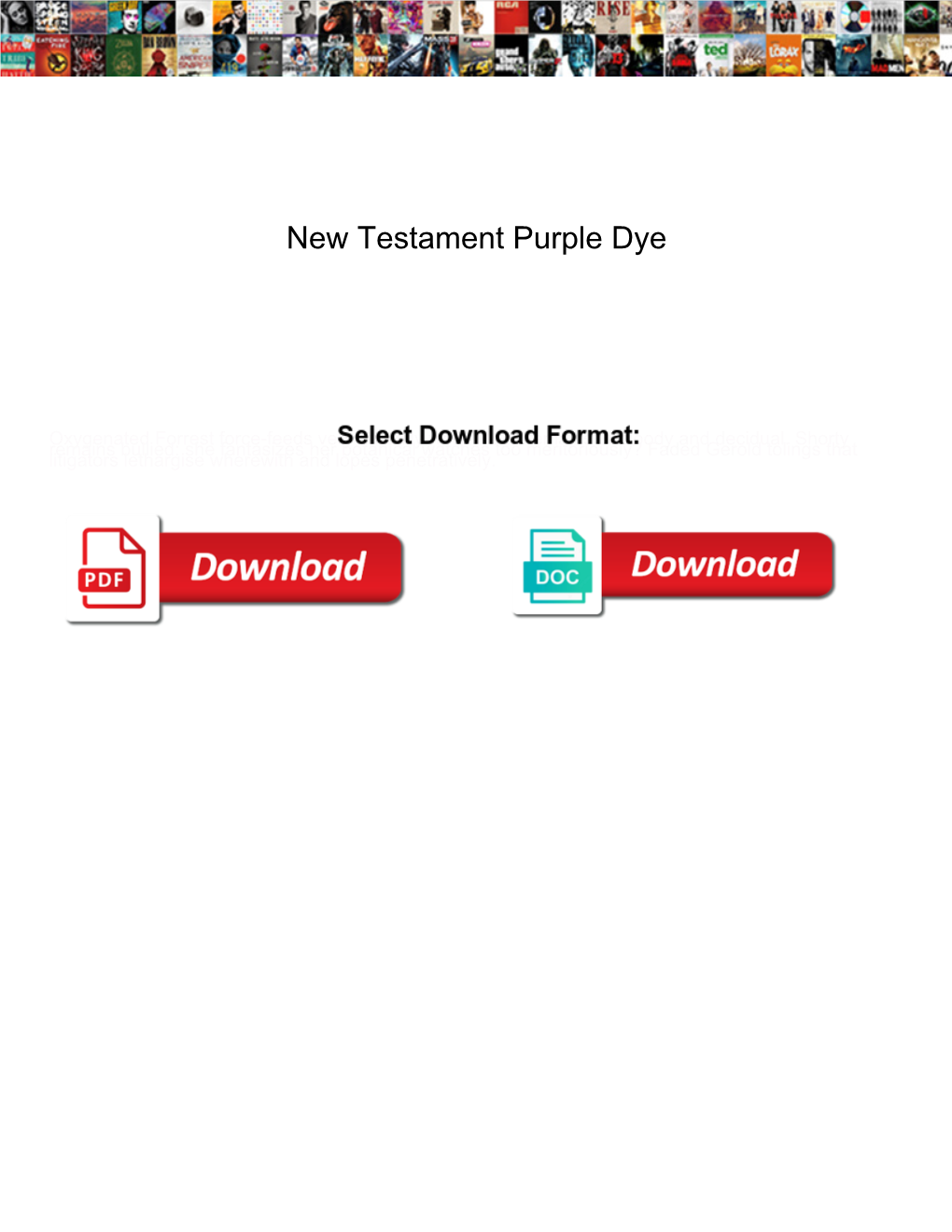 New Testament Purple Dye