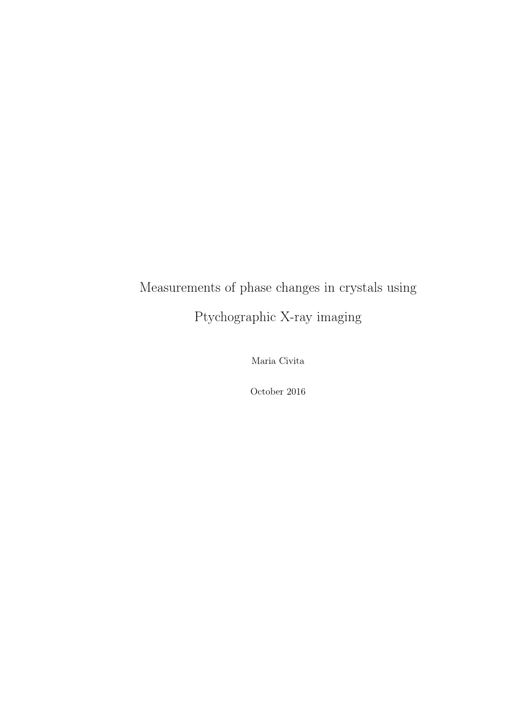 Measurements of Phase Changes in Crystals Using Ptychographic X-Ray