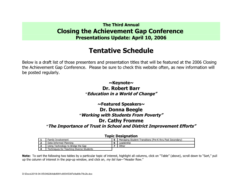 Closing the Achievement Gap Conference