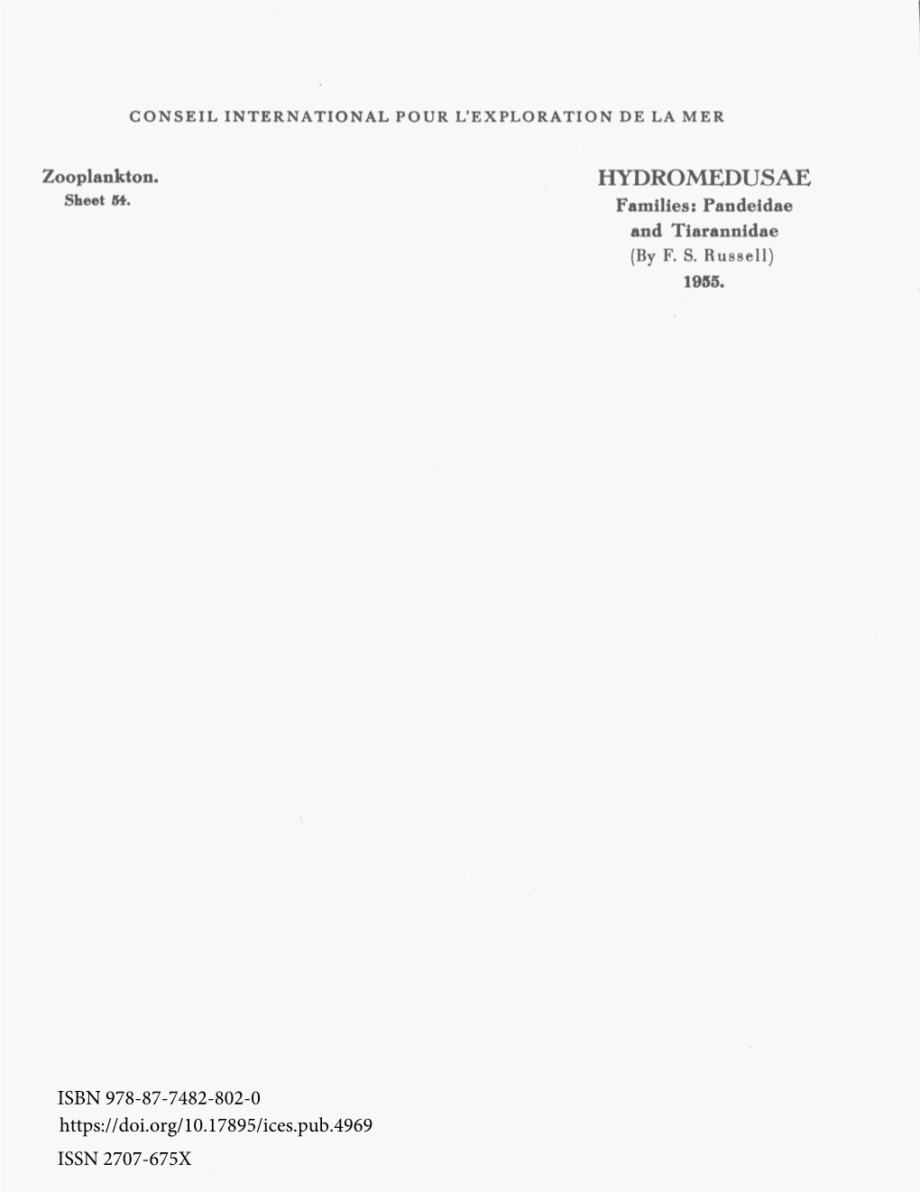 HYDROMEDUSAE Sheet M