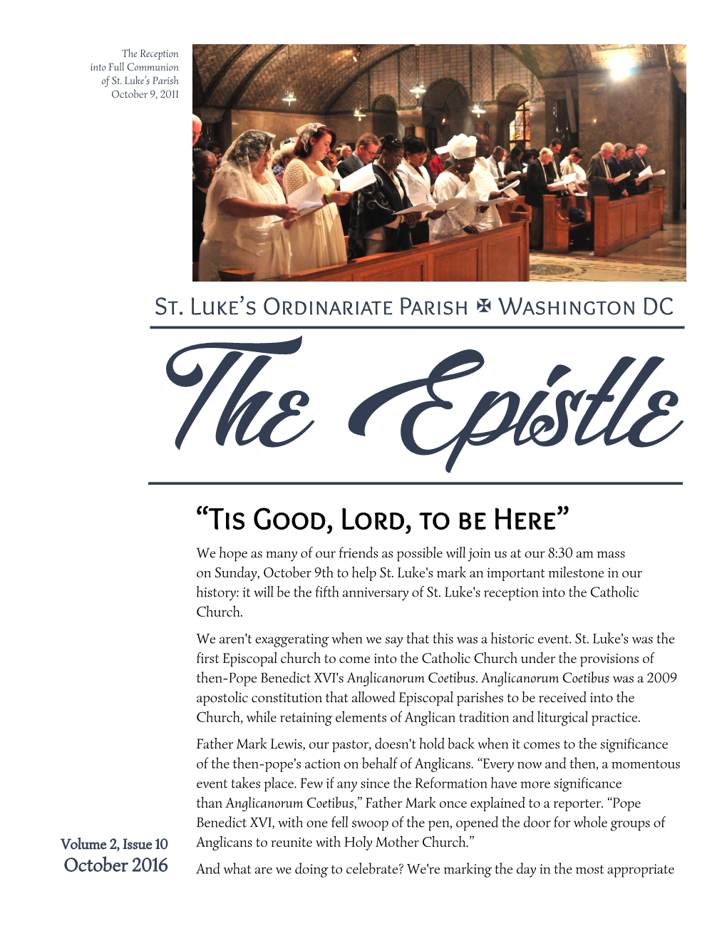 The Epistle: October 2016