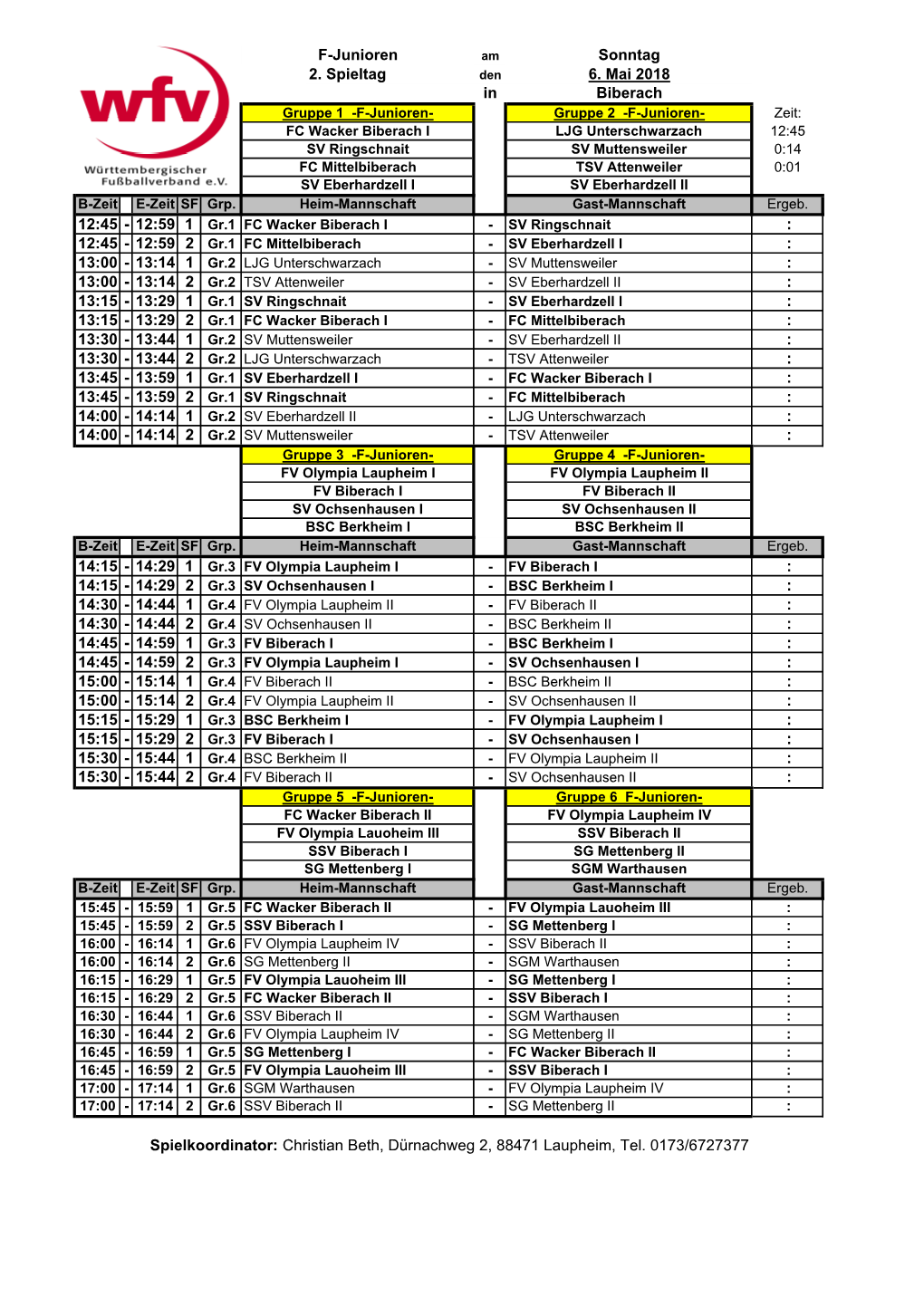 2. Spieltag in 12:45