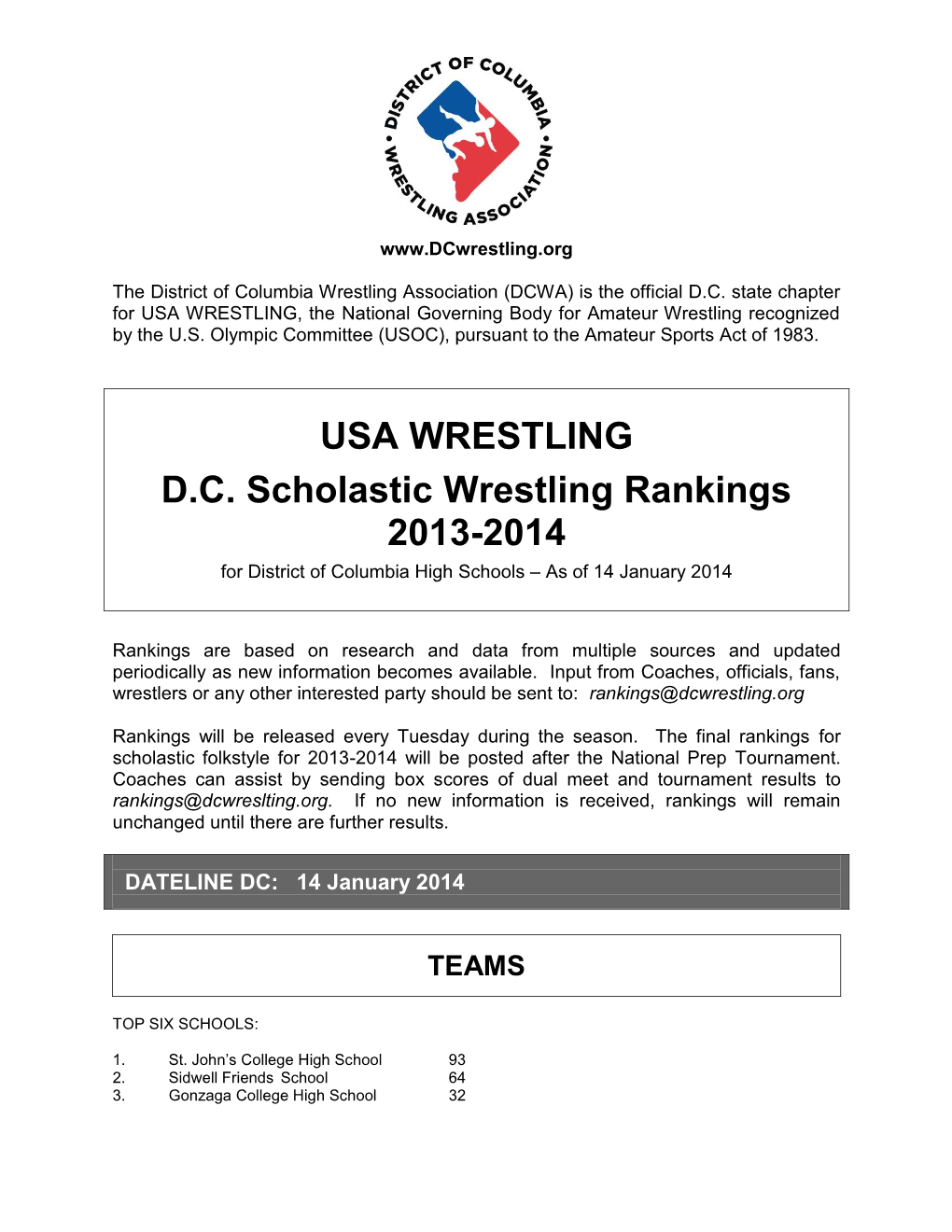 USA WRESTLING, the National Governing Body for Amateur Wrestling Recognized by the U.S
