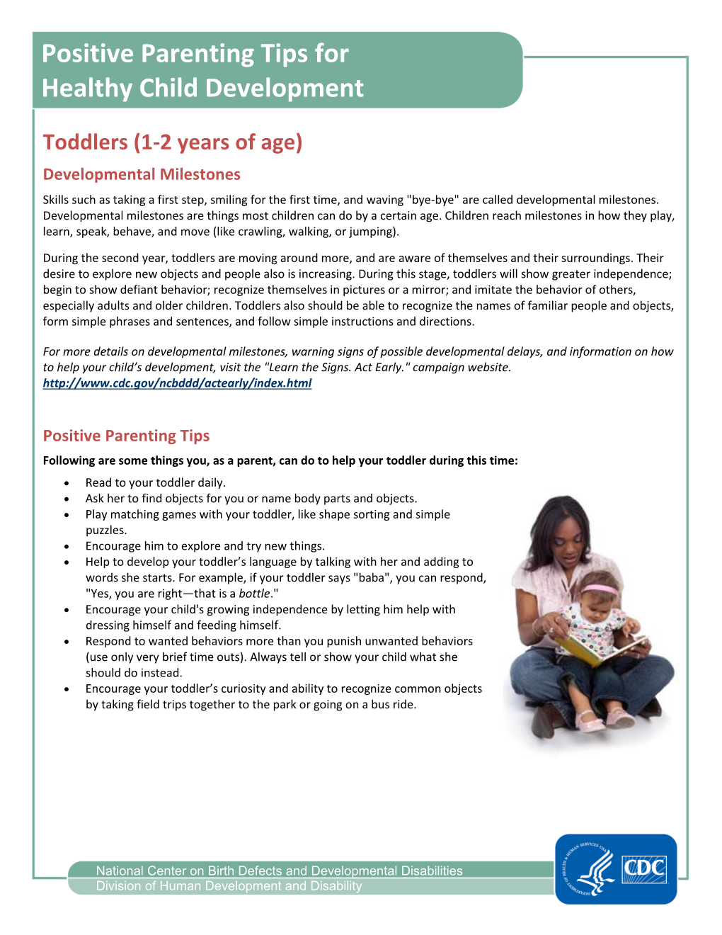 Positive Parenting Tips for Healthy Child Development Toddlers (1-2 Year Of