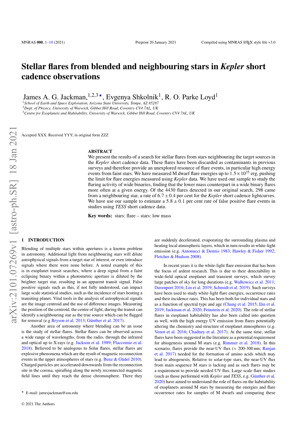 Stellar Flares from Blended and Neighbouring Stars in Kepler Short