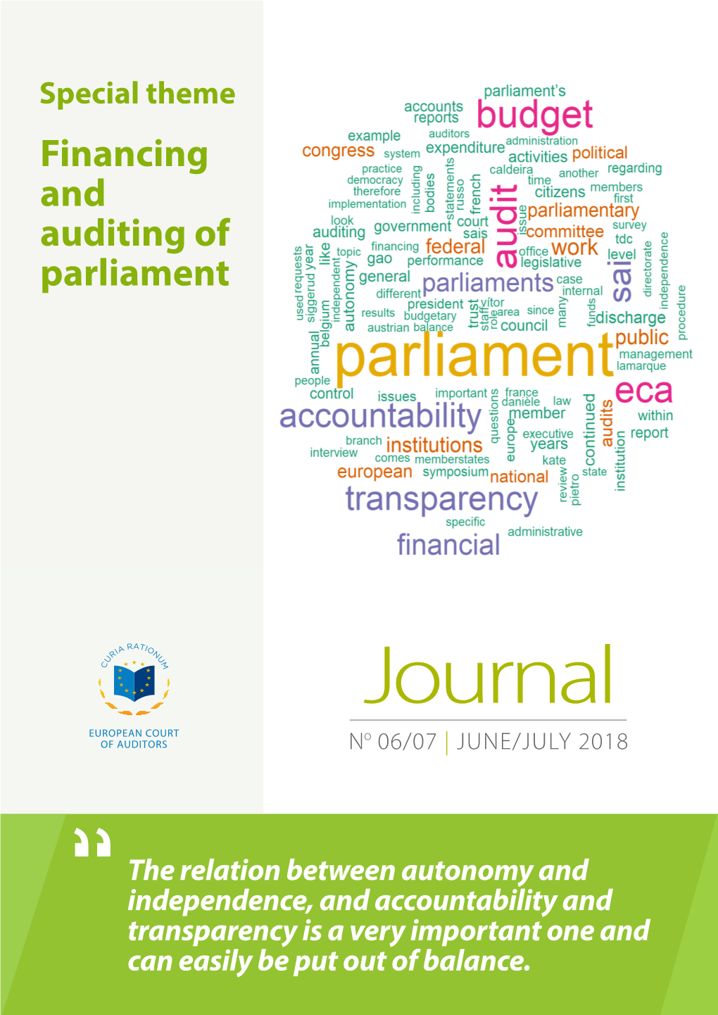 ECA Journal "Financing and Auditing of Parliament"