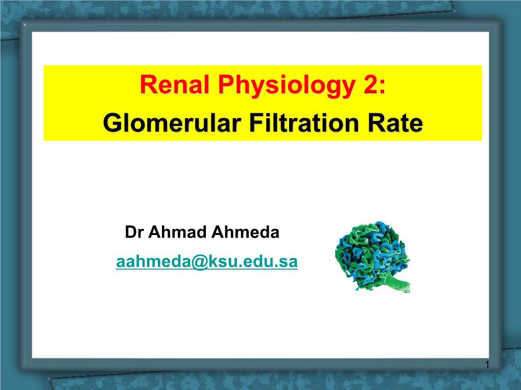 Glomerular Filtration Rate