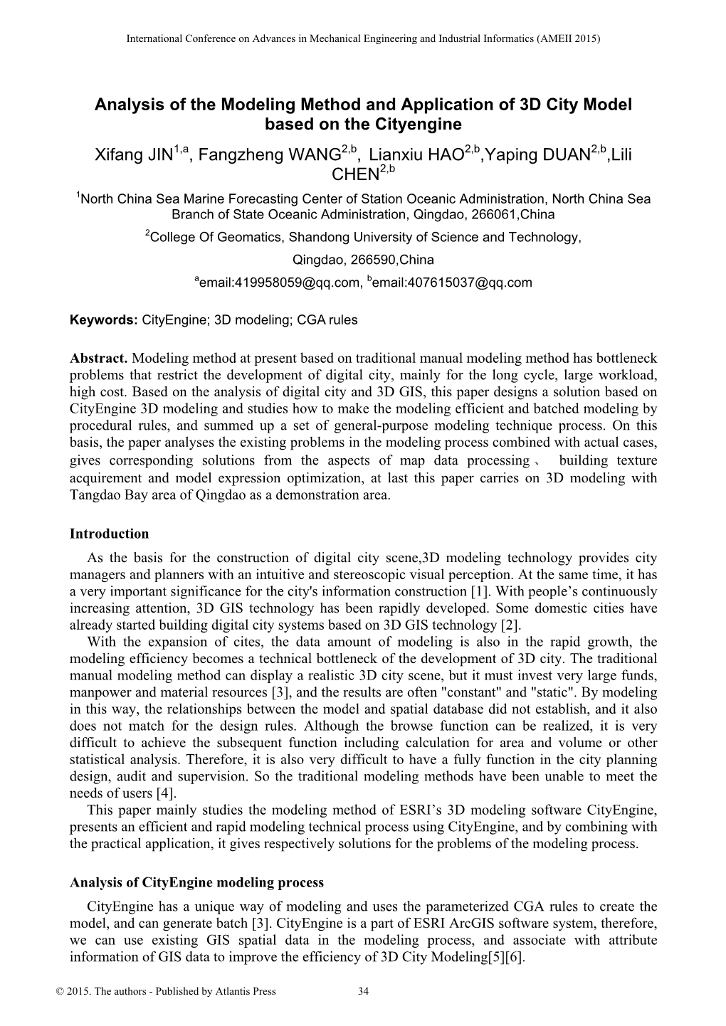 Analysis of the Modeling Method and Application of 3D City Model Based