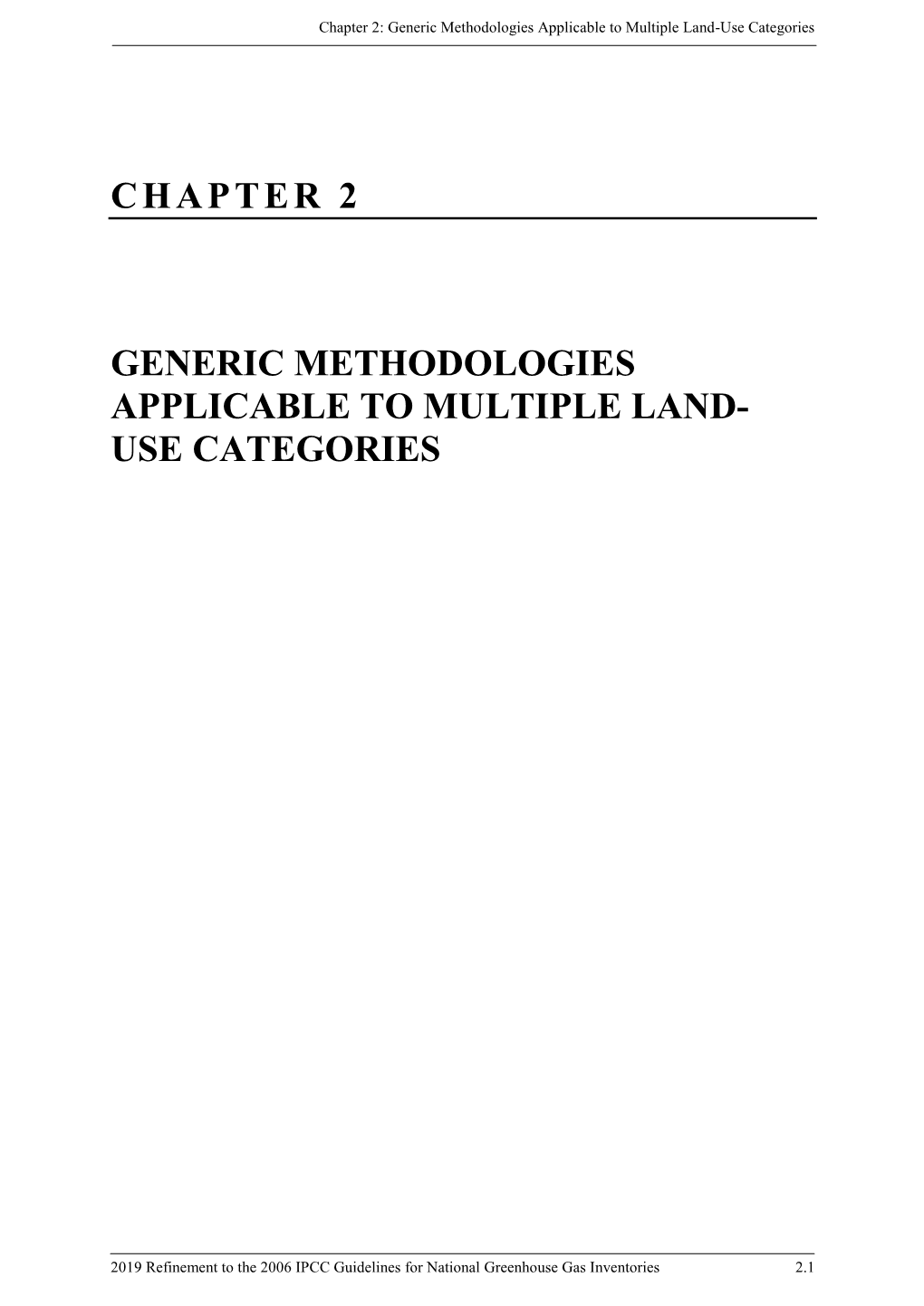 Generic Methodologies Applicable to Multiple Land-Use Categories