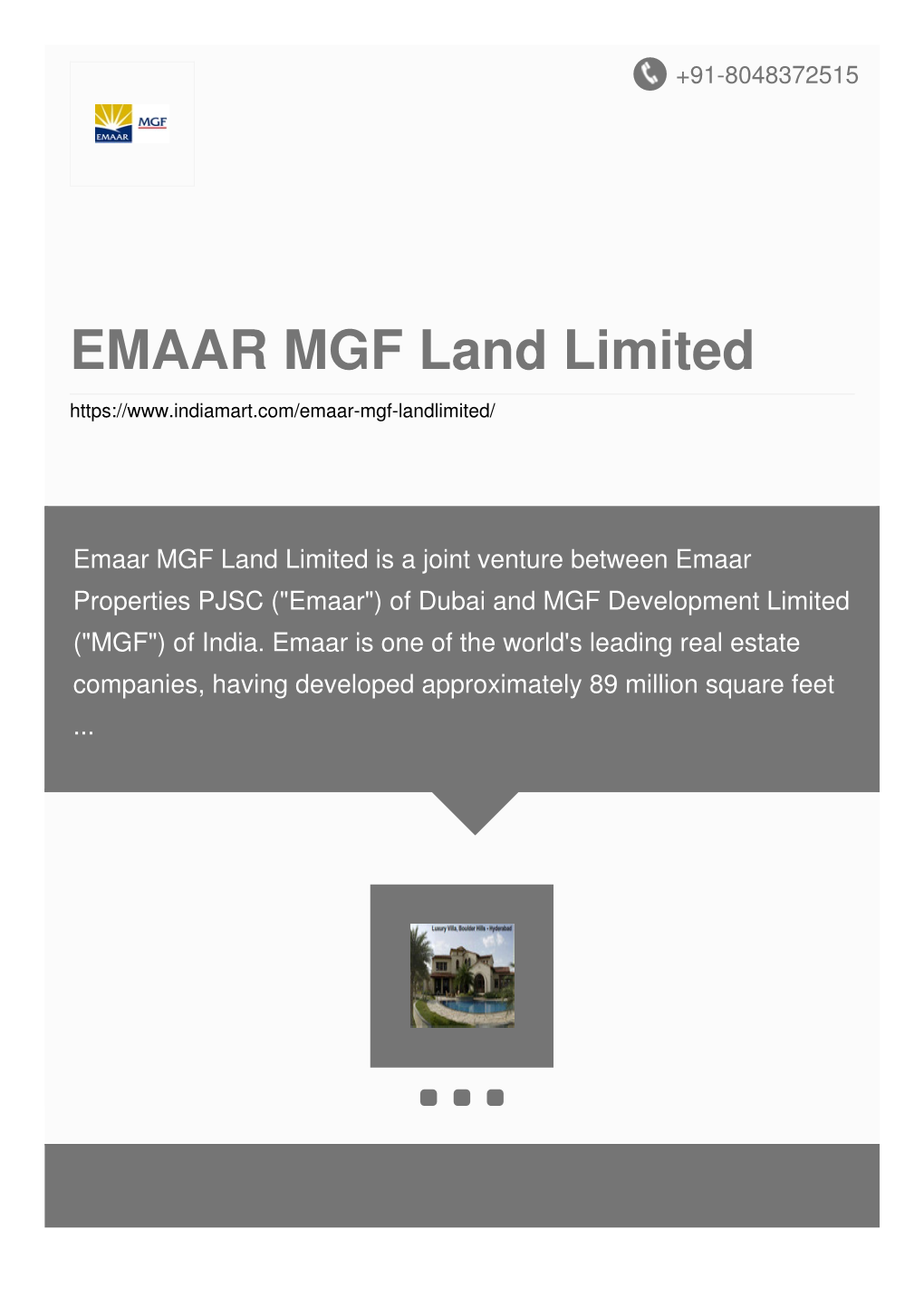 EMAAR MGF Land Limited
