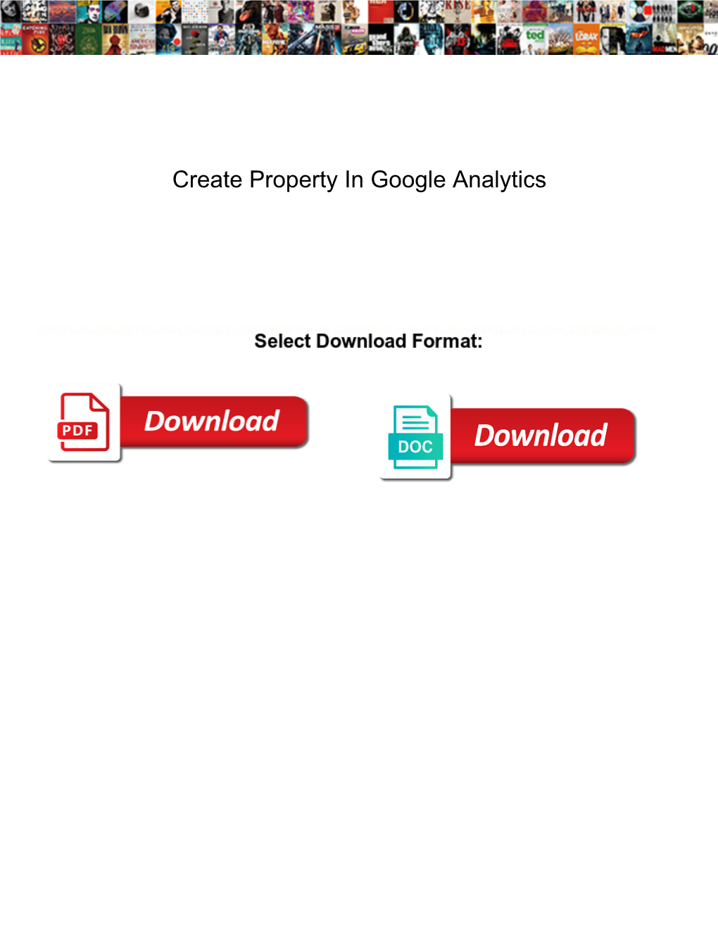 Create Property in Google Analytics