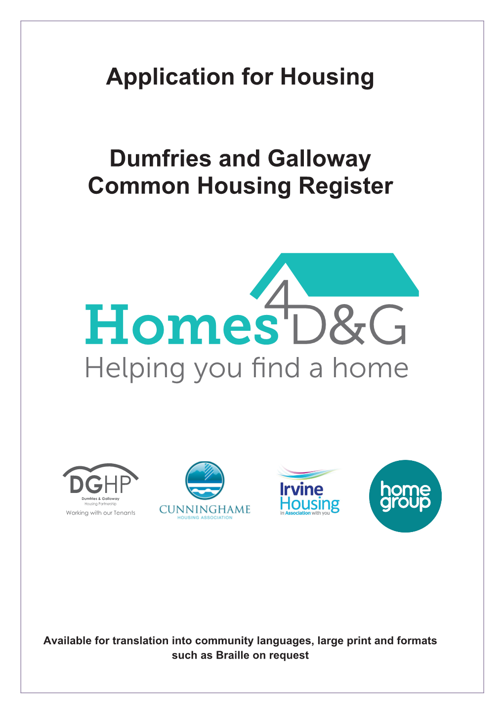 Application for Housing Dumfries and Galloway Common