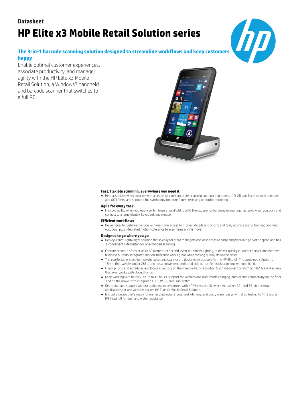 HP Elite X3 Mobile Retail Solution Series