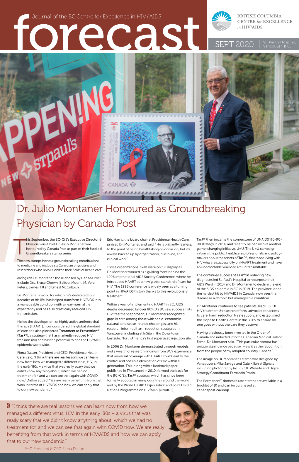 Dr. Julio Montaner Honoured As Groundbreaking Physician by Canada Post