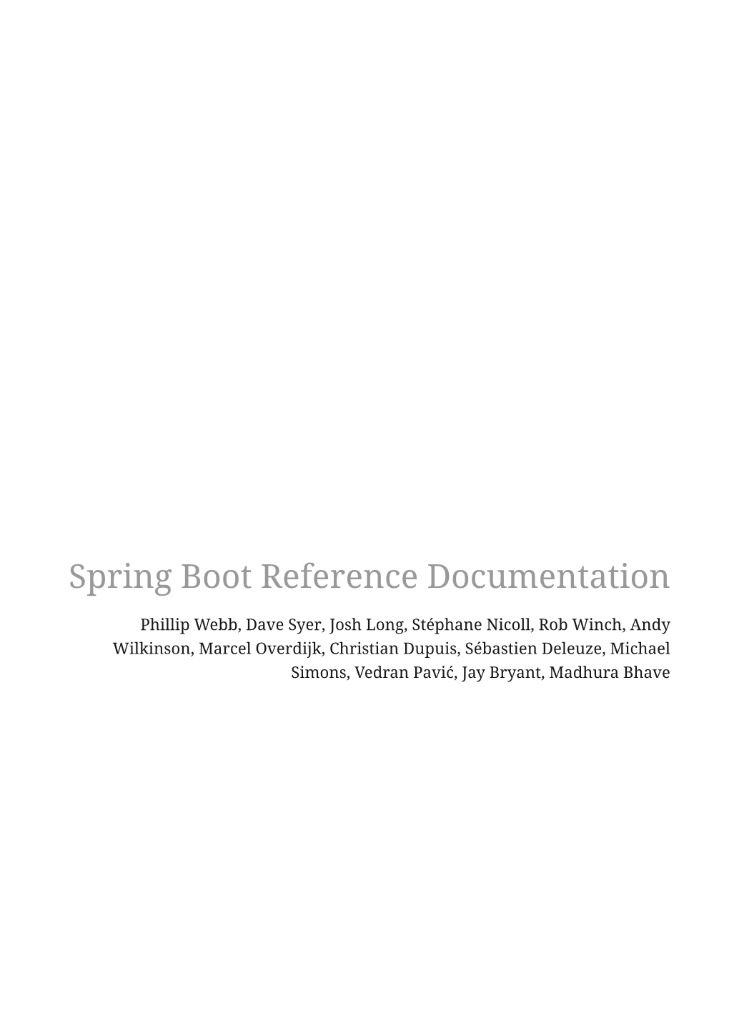 Spring Boot Reference Documentation