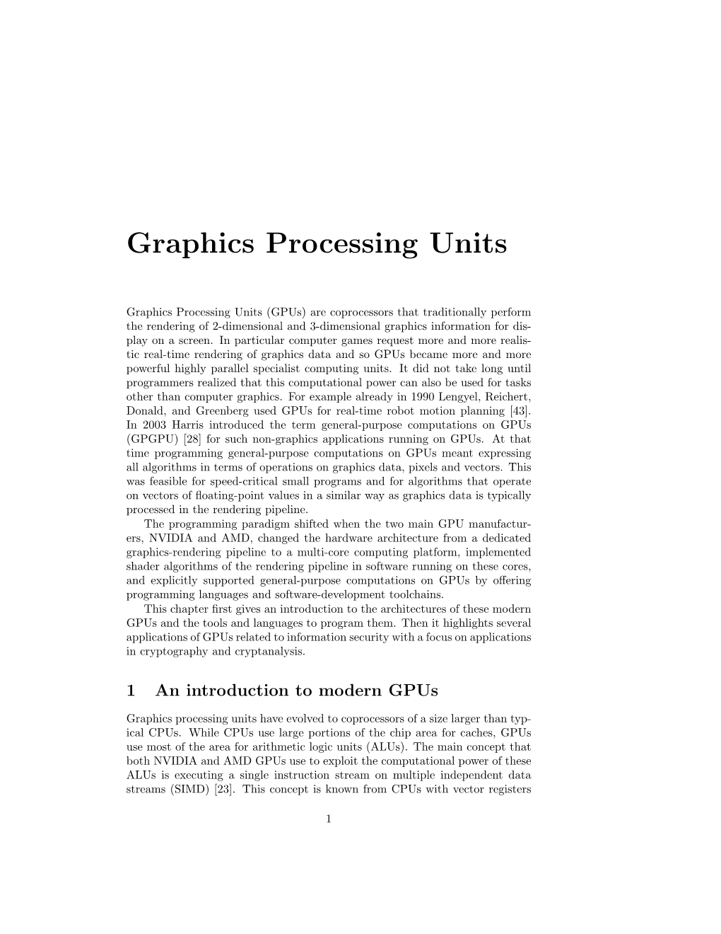 Graphics Processing Units