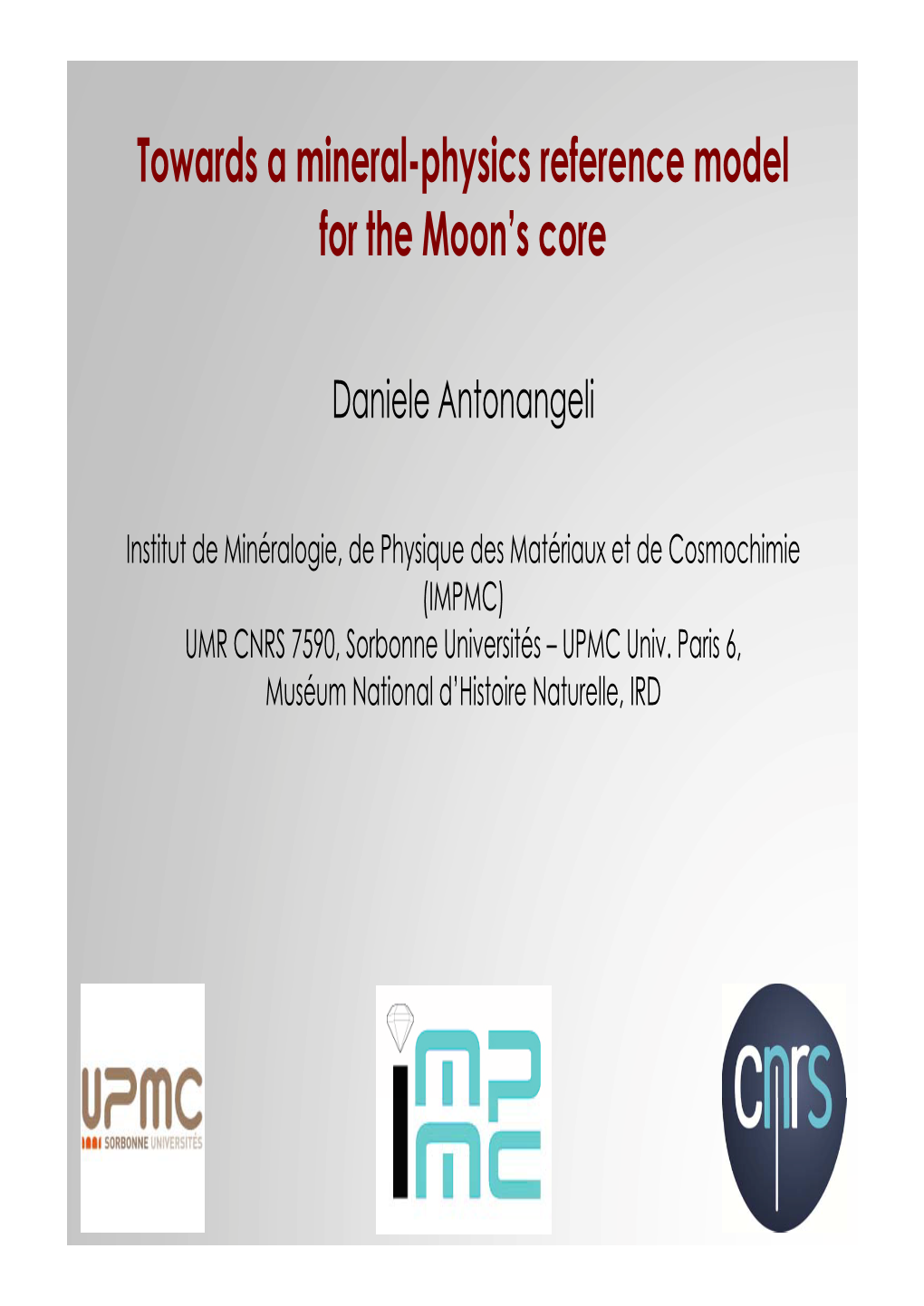 Towards a Mineral-Physics Reference Model for the Moon's Core