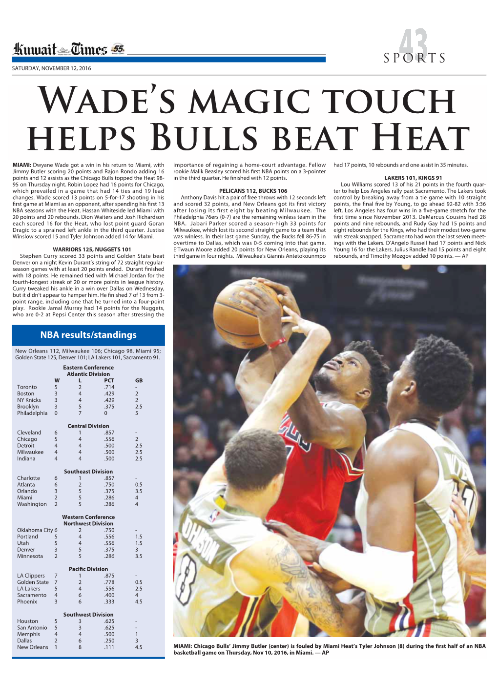 Wade's Magic Touch Helps Bulls Beat Heat