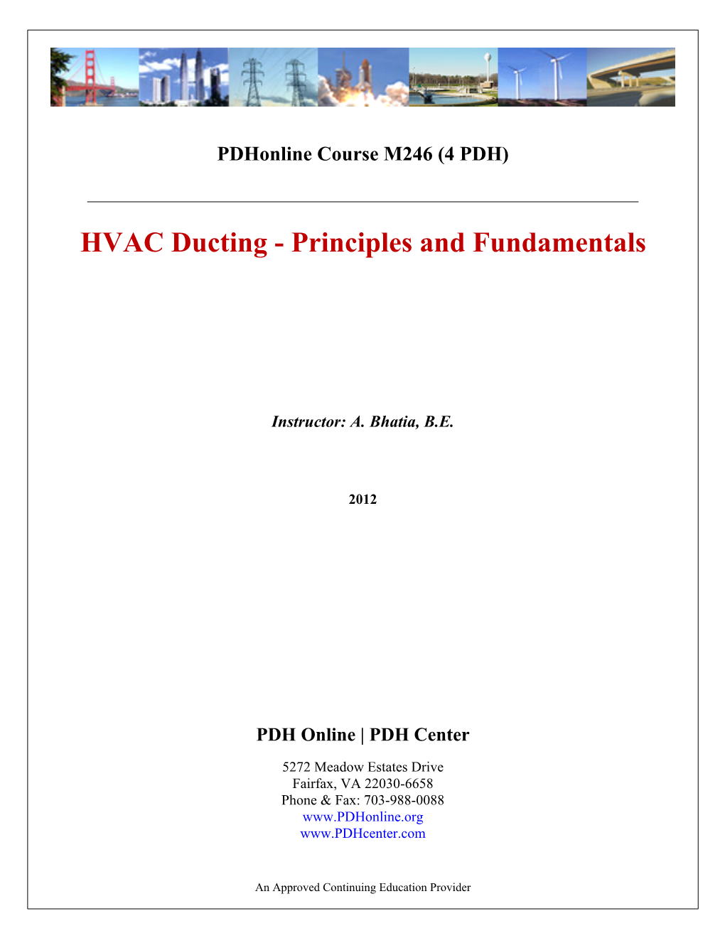 Course: Principle of Duct Design in HVAC Systems