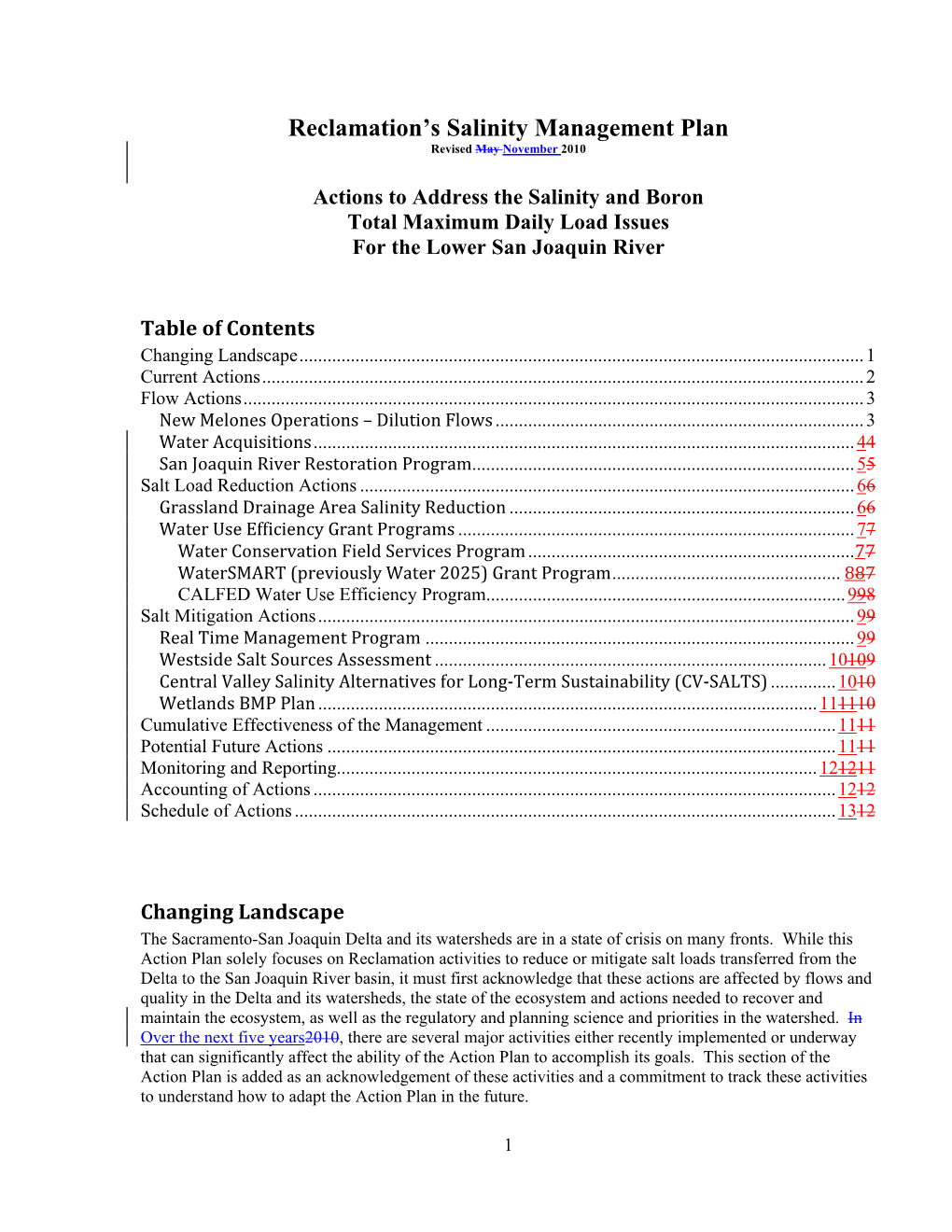 Reclamation's Salinity Management Plan