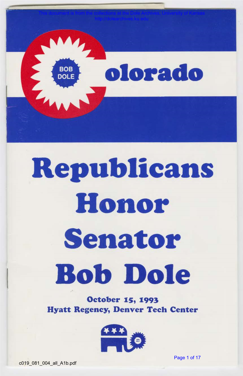 Republicans Honor Senator Bob Dole