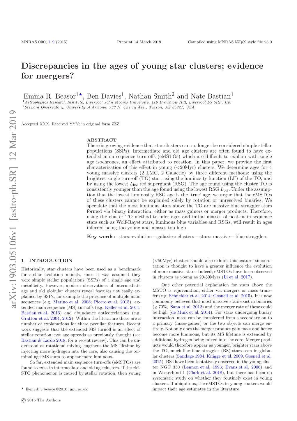 Discrepancies in the Ages of Young Star Clusters; Evidence for Mergers?