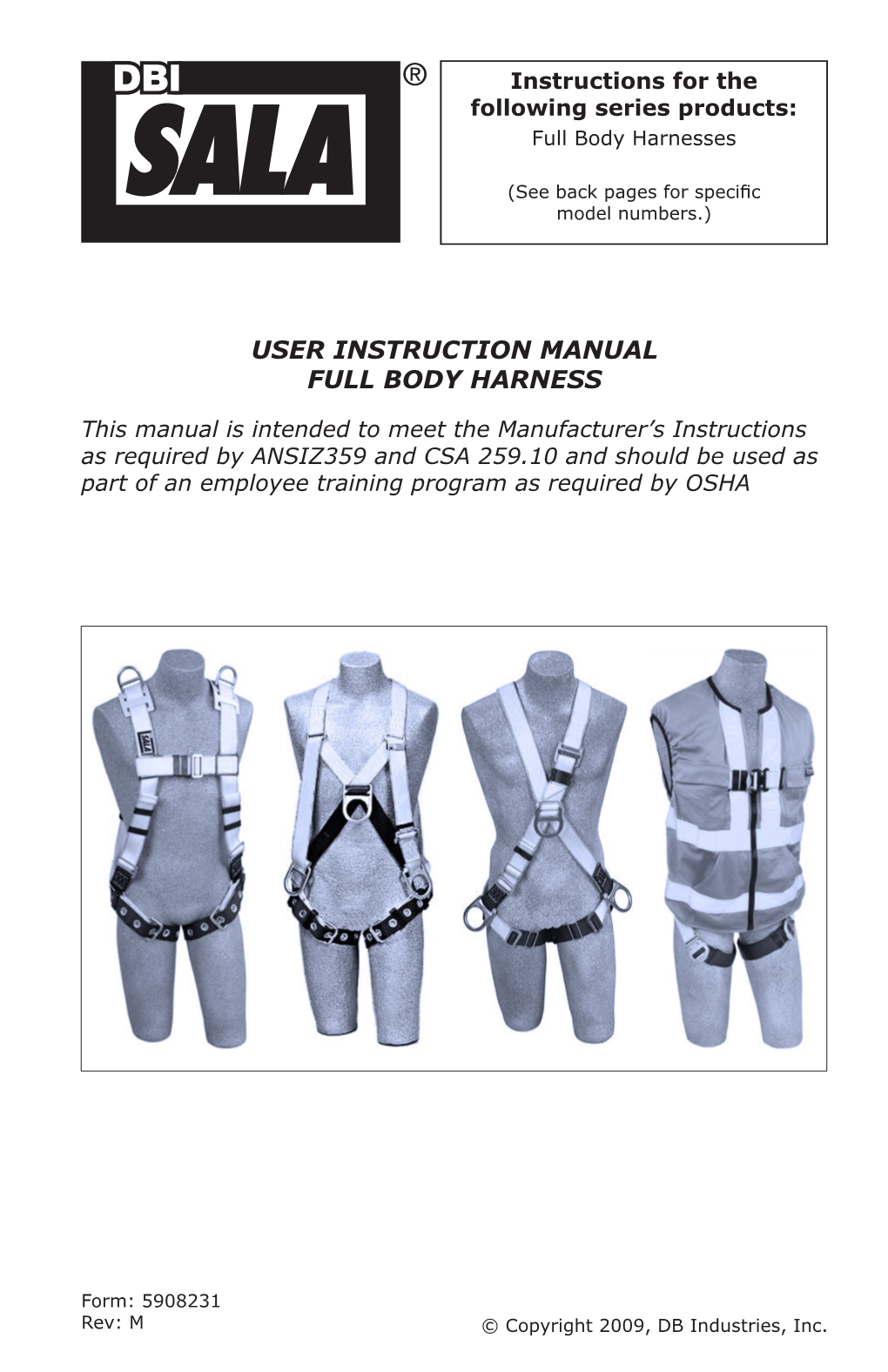 User Instruction Manual Full Body Harness