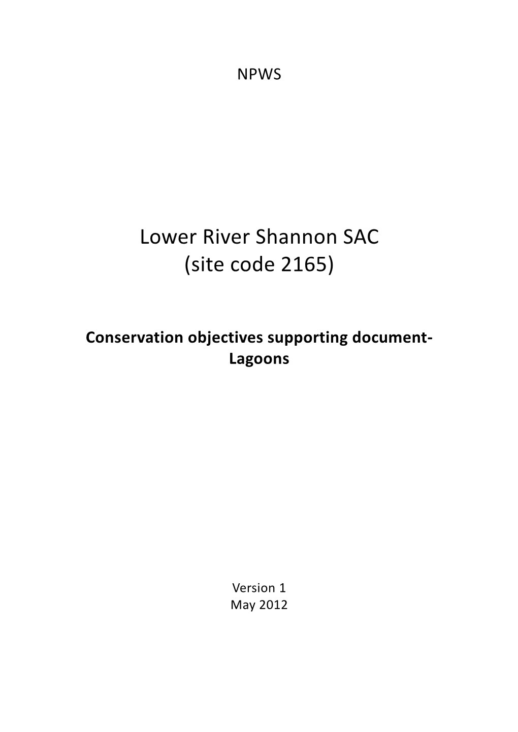 Lower River Shannon SAC (Site Code 2165)