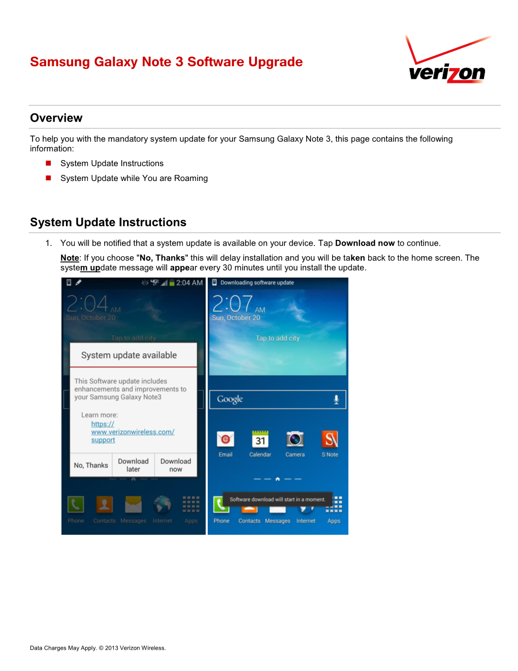 Samsung Galaxy Note 3 Software Upgrade