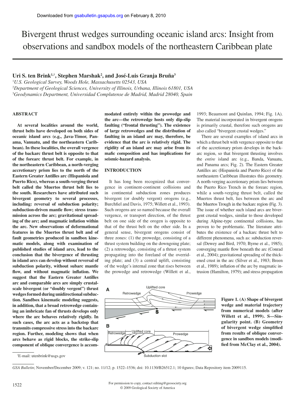 Bivergent Thrust Wedges Surrounding Oceanic Island Arcs: Insight from Observations and Sandbox Models of the Northeastern Caribbean Plate