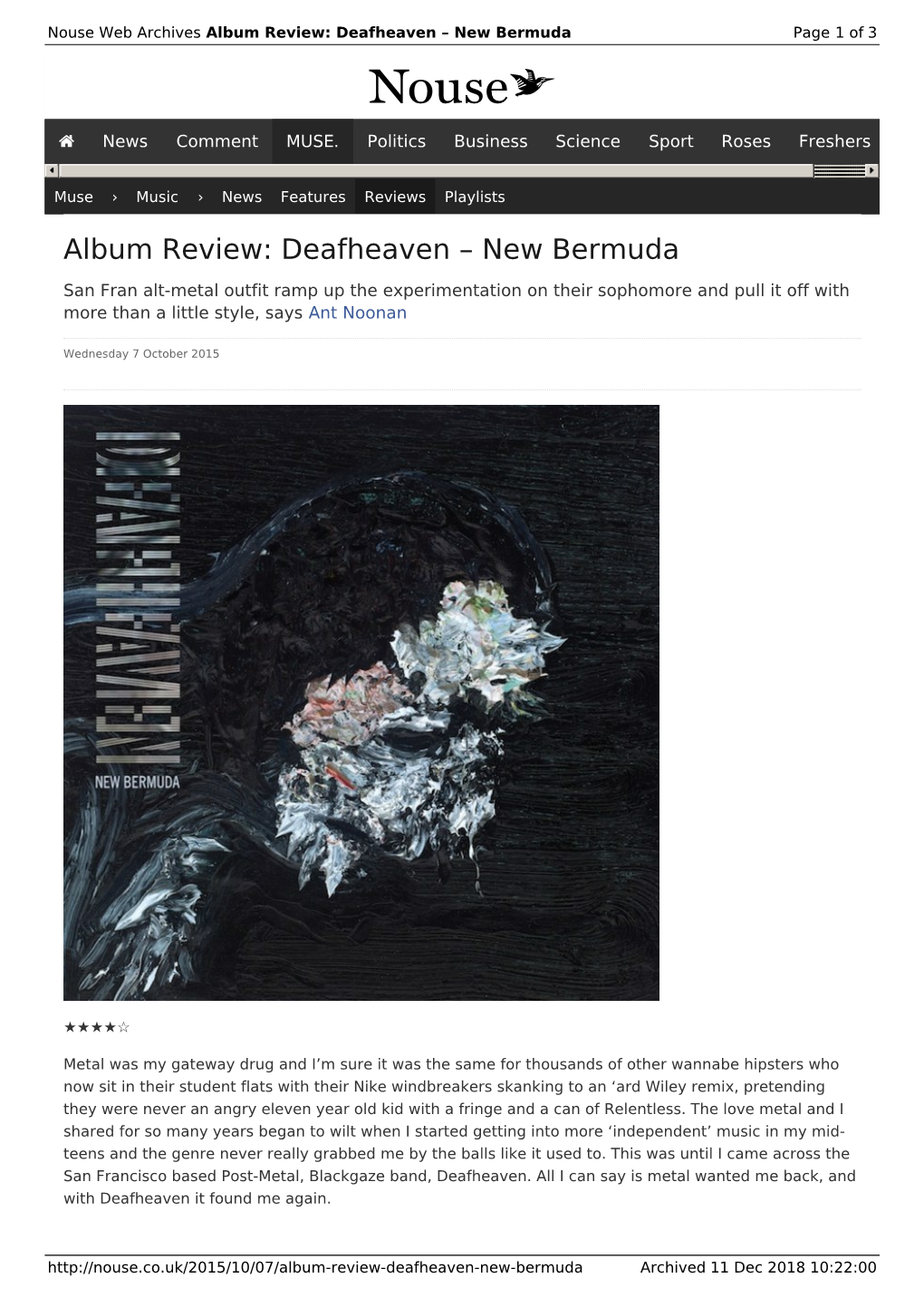 Album Review: Deafheaven – New Bermuda | Nouse